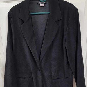 Briggs New York Velvety Black Dressy Blazer Tailored Jacket Size 14